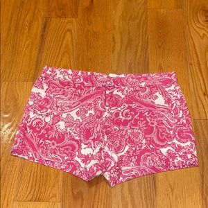 Pink and white floral shorts size 10